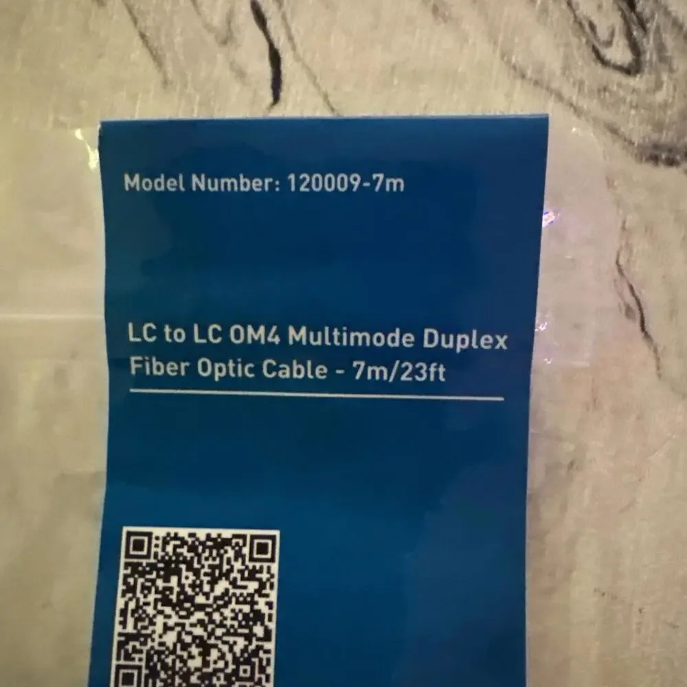 OM4 LC to LC Fiber Optic Patch Cable Multimode Duplex Aqua 50/125 7m (23ft)